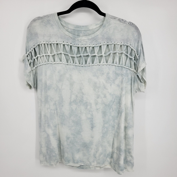 American Eagle Blue Tie Dye Knotted Cut Out Tee Size S - Picture 4 of 12
